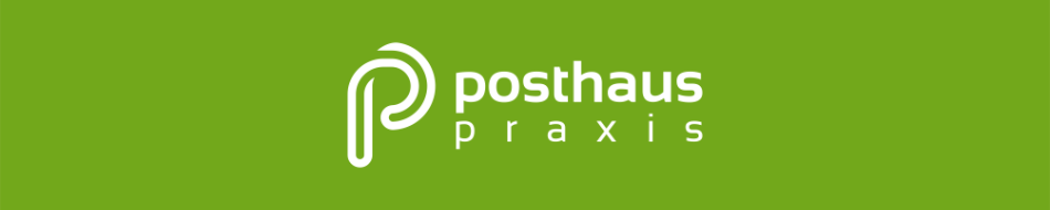 Logo Posthauspraxis weiss auf gruen